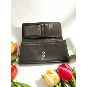Kenneth Cole New York Black Leather Women's Wallet Zipper 6 pockets NEW